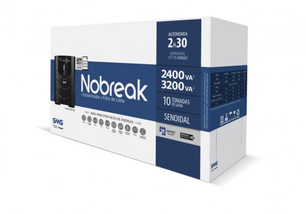 Nobreak SMS POWER SINUS Senoidal 2400va Bivolt/115v - Image 3